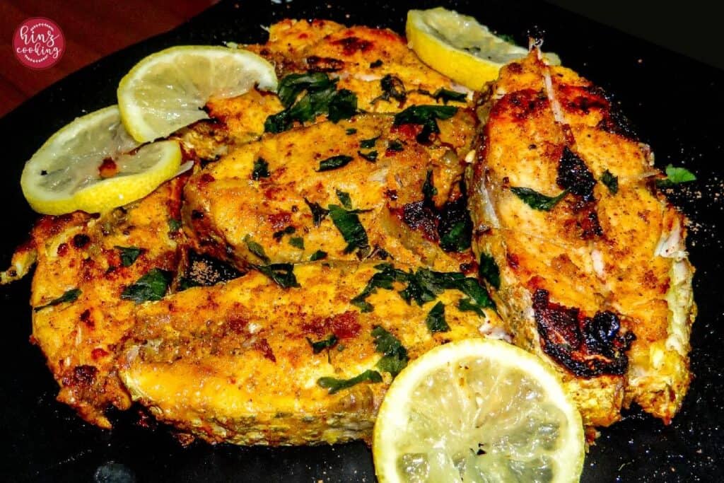 masala fried fish in tawa (griddle)