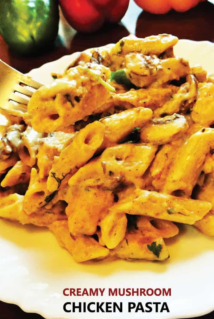 creamy mushroom chicken pasta - one pot pasta recipe