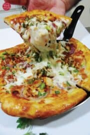 Homemade Desi Pizza (Pakistani Masala Pizza Recipe)