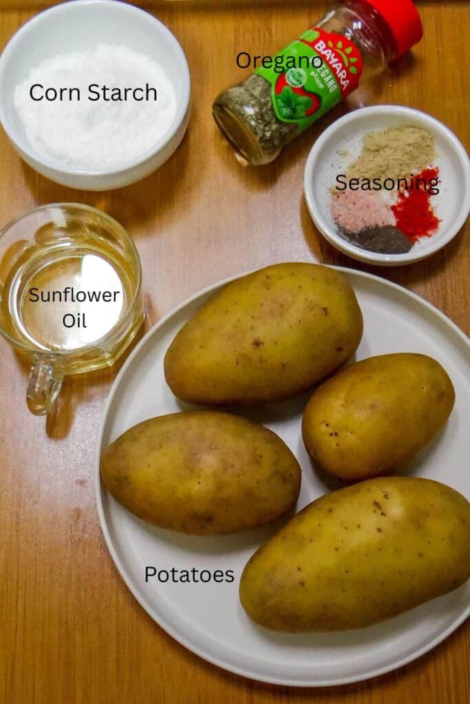 Showing ingredients of roasted potatoes